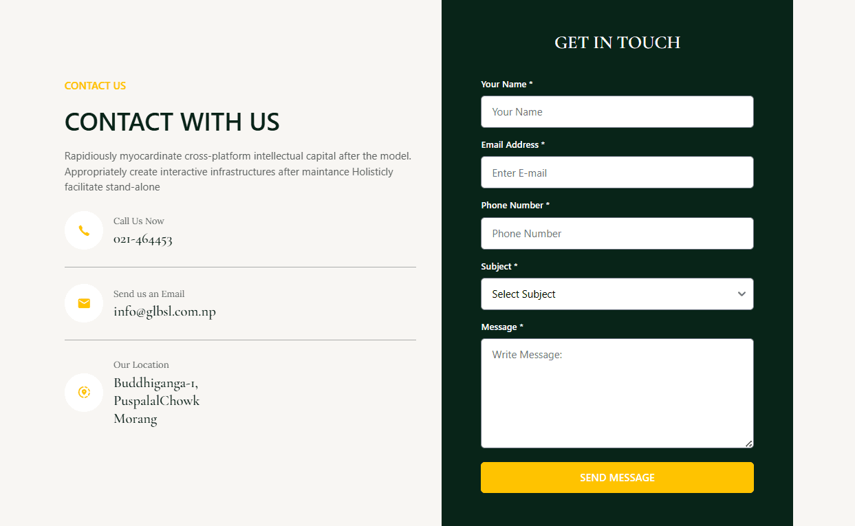 GLBSL contact form