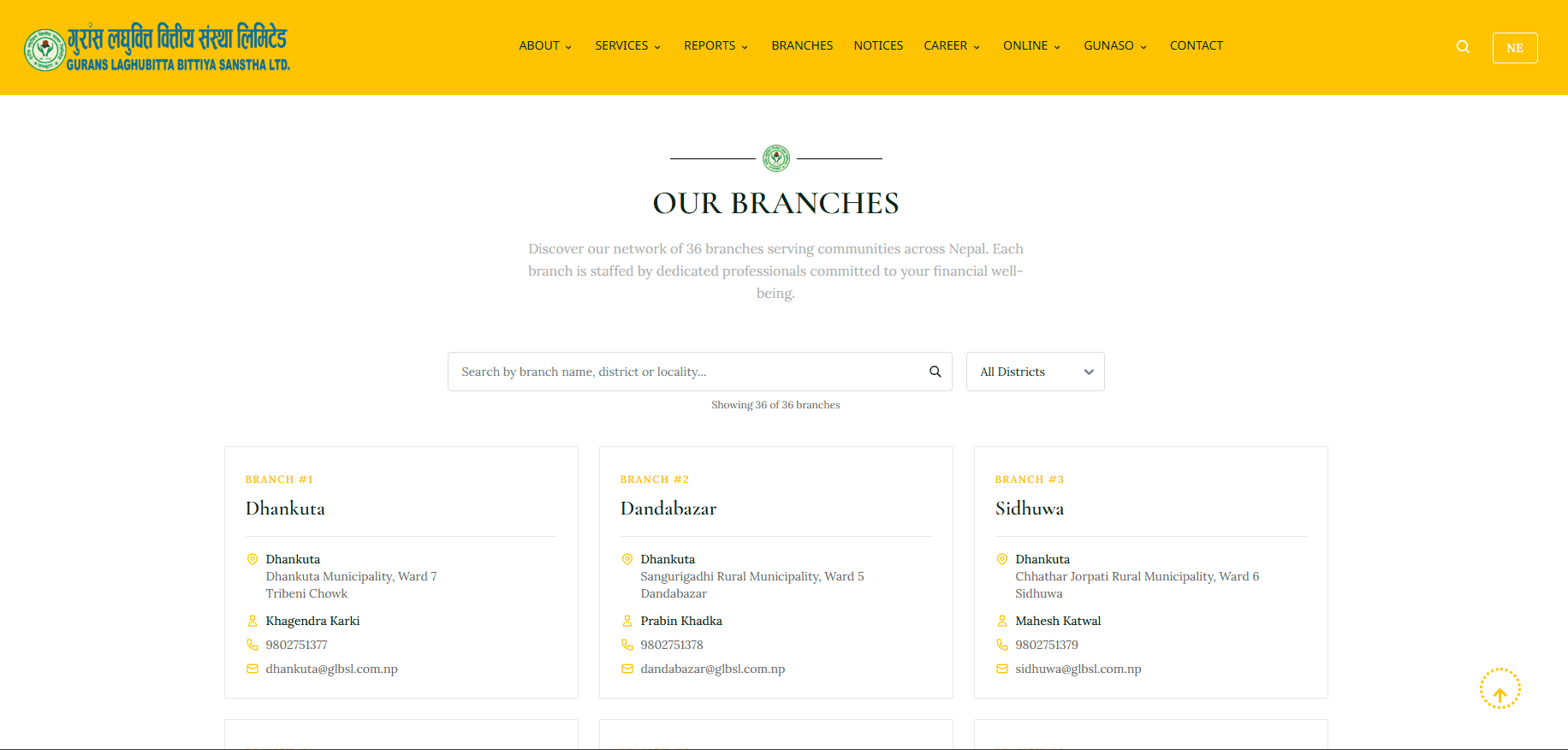 GLBSL branch locator