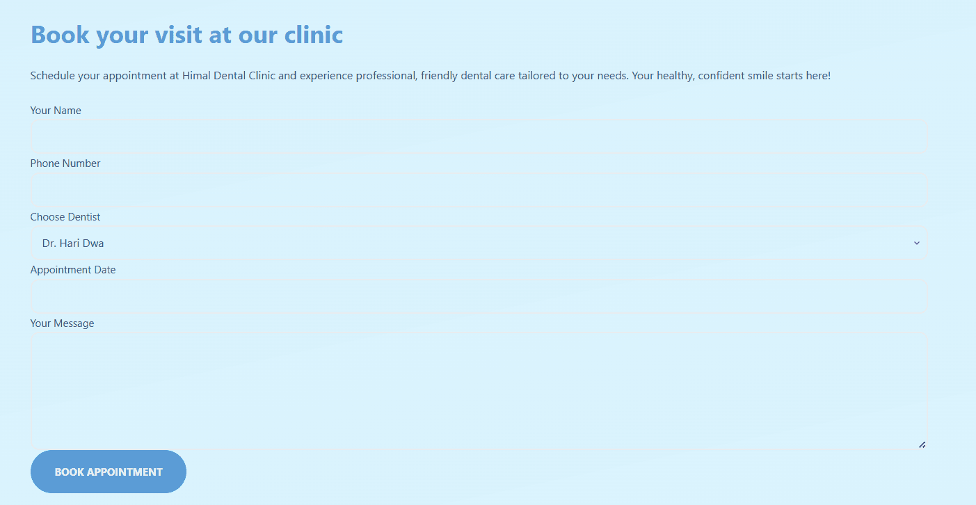 Himal Dental Clinic Contact Form