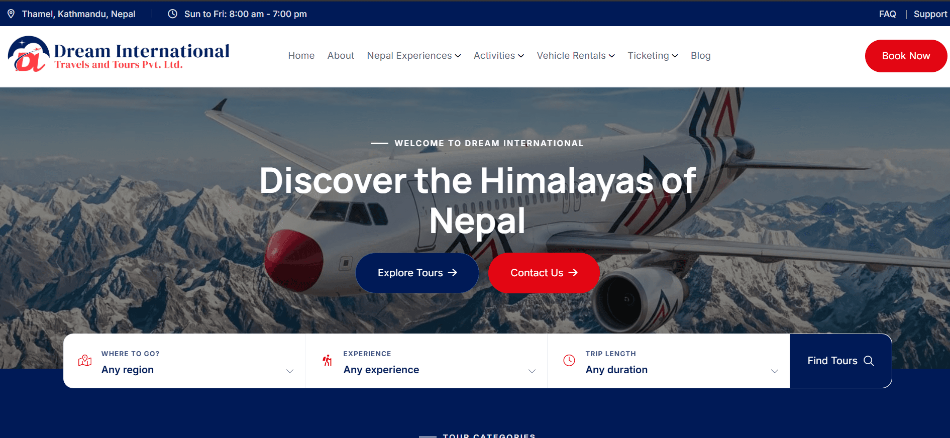 Dream International homepage