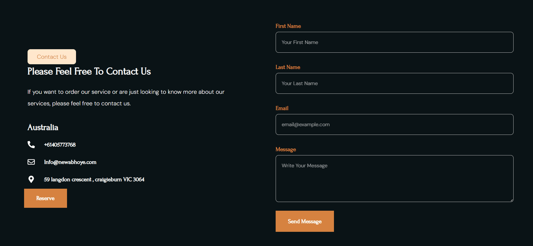 NewaBhoye Contact Form
